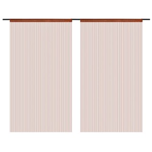 Braune Fadenvorhänge, 2er-Set, 140x250 cm, für Fenster oder Türen.