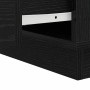Detailansicht: Schwarzer vidaXL Nachttisch aus Holzwerkstoff mit Schublade.