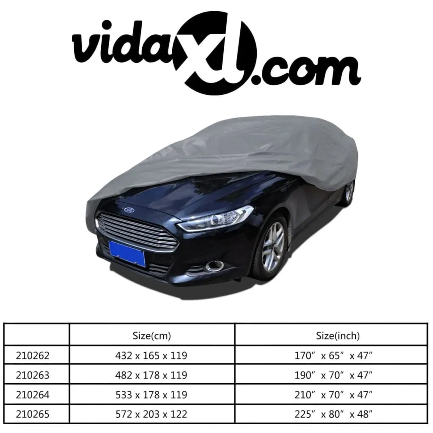 Graue vidaXL Vollgarage aus Vliesstoff, Größe XXL, schützt ein Auto vor Frost.