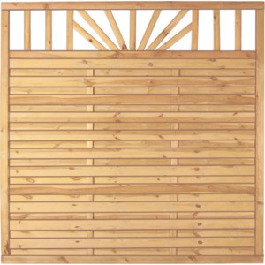 T & J Sichtschutzzaun Freiburg, 180x180 cm, kesseldruckimprägniert, mit dekorativem Abschluss.