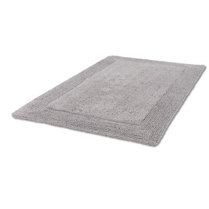 Hellgrauer Schöner Wohnen Badteppich Bahamas, 67x110 cm, mit Bordüre. Flauschiger Badvorleger für mehr Komfort.