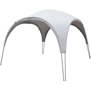 Grauer Pavillon Oromocto, 320x320 cm, mit Kuppeldach für Garten oder Terrasse.