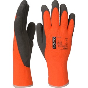 OX-ON Winterhandschuh Comfort 3306, orange-grau, Größe 7. Warme Arbeitskleidung für kalte Tage.