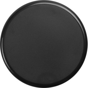 Schwarzes, rundes Ladepad Qi C-109 für kabelloses Aufladen von Smartphones.