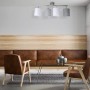 Moderne, 4-flammige Näve Deckenleuchte Tilde in Schwarz/Grau/Weiß im Wohnraum.
