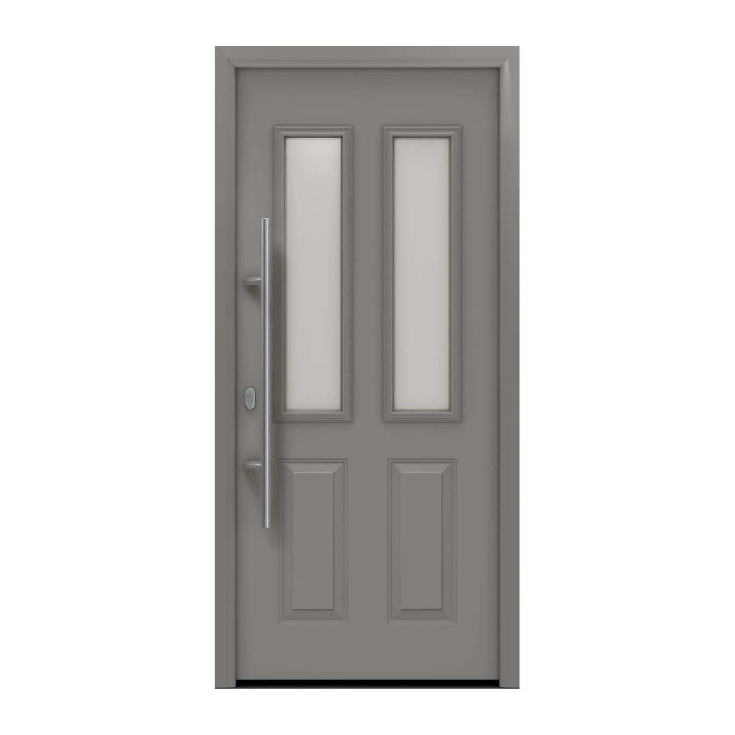 EcoStar Haustür Isopro IP 410S Graualuminium 110 cm x 210 cm DIN L günstig online kaufen
