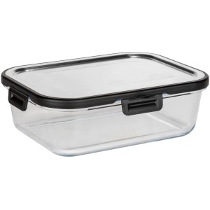 Wenko Glas Frischhaltedose Steel Black Outdoor Kitchen, 1,5 l. Rechteckige Dose mit Deckel und schwarzen Details.