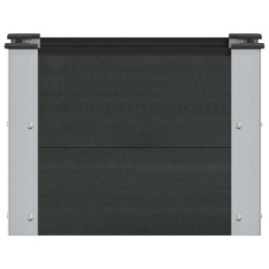 Schwarzes vidaXL Hochbeet aus WPC und Aluminium, 50x30x36 cm, für Garten und Terrasse.