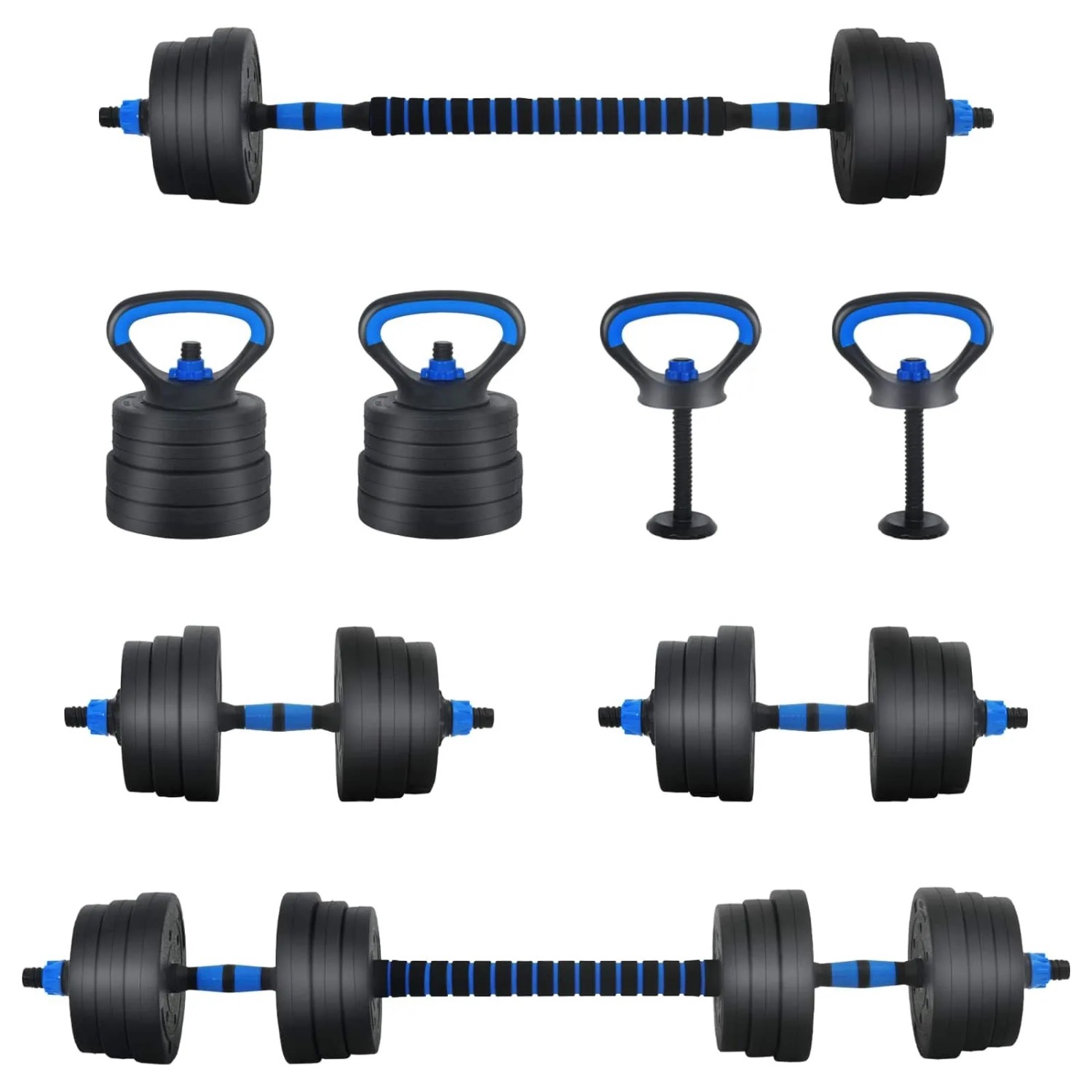 vidaXL 4-In-1 Kurzhantel Langhantel Kettlebell Set 20kg 42023468