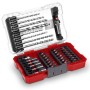 Einhell Zubehör-Set M-Case, 39-teilig mit Bits, Bohrern und Steckschlüsseln in roter Aufbewahrungsbox.