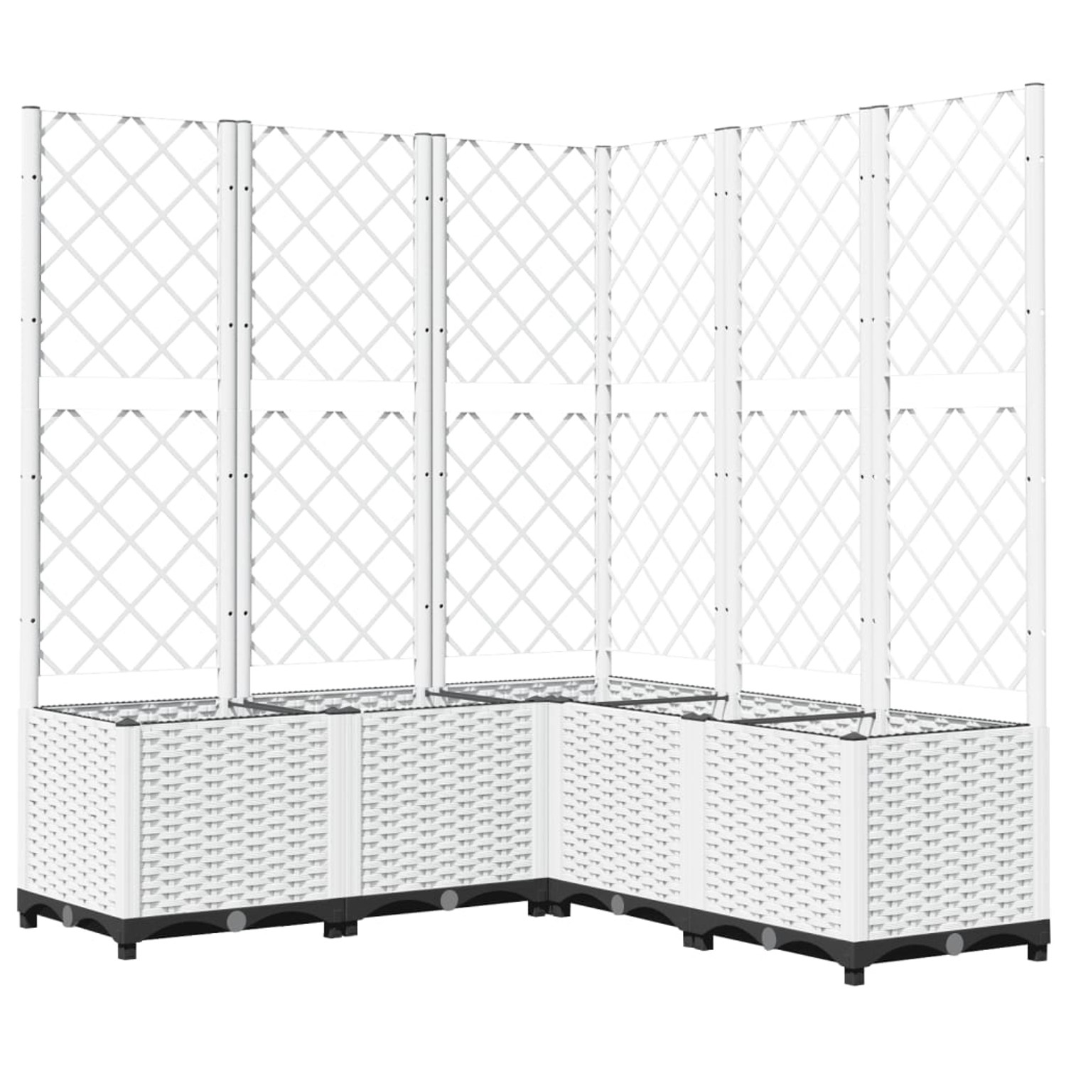 vidaXL Pflanzkübel mit Rankgitter Weiß 120x120x136 cm PP 153288 günstig online kaufen