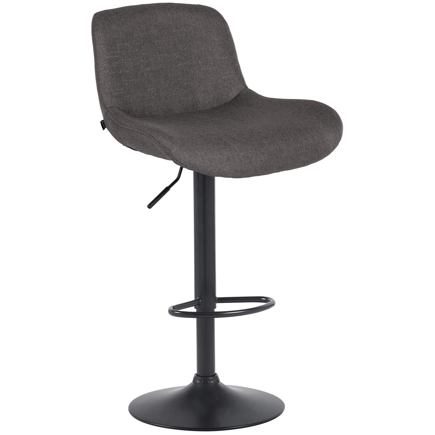 DELUKE Barhocker PONOR Stoff Dunkelgrau 50x50x85cm Schwarz Barstuhl Höhenverstellbar Mit Lehne Drehbar Tresenhocker Tresenstuhl
