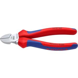 Knipex Seitenschneider, 160mm, verchromt mit Mehrkomponenten-Hüllen, für präzise Schnitte.