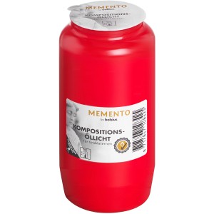 Rotes Kompositions-Ölllicht Nr. 7 für Grablaternen, Brenndauer ca. 85 Stunden.