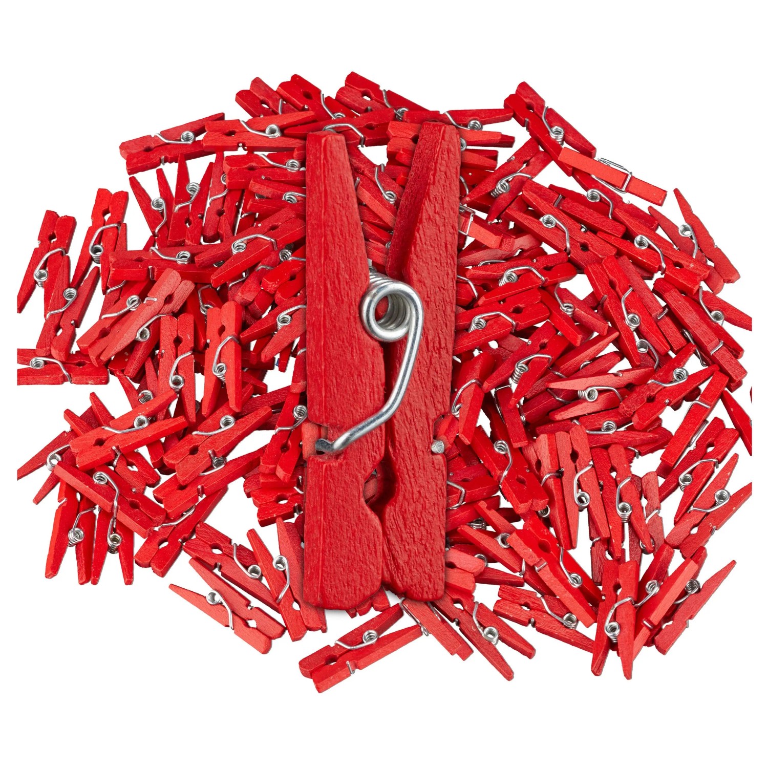 Relaxdays Holzklammern Holz Rot Mini 400 Stück 2,5 cm x 0,8 cm x 0,3 cm