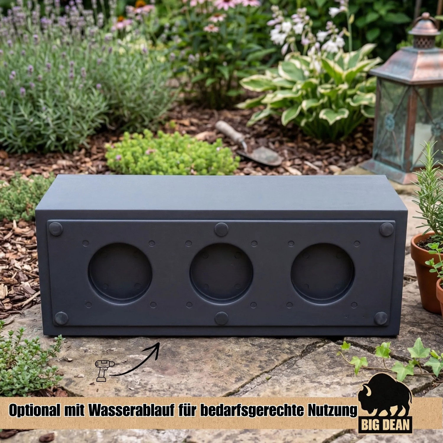 BigDean Pflanzkübel Vulkano 72L Rechteckig Blumenkasten Mit Wasserspeicher_7
