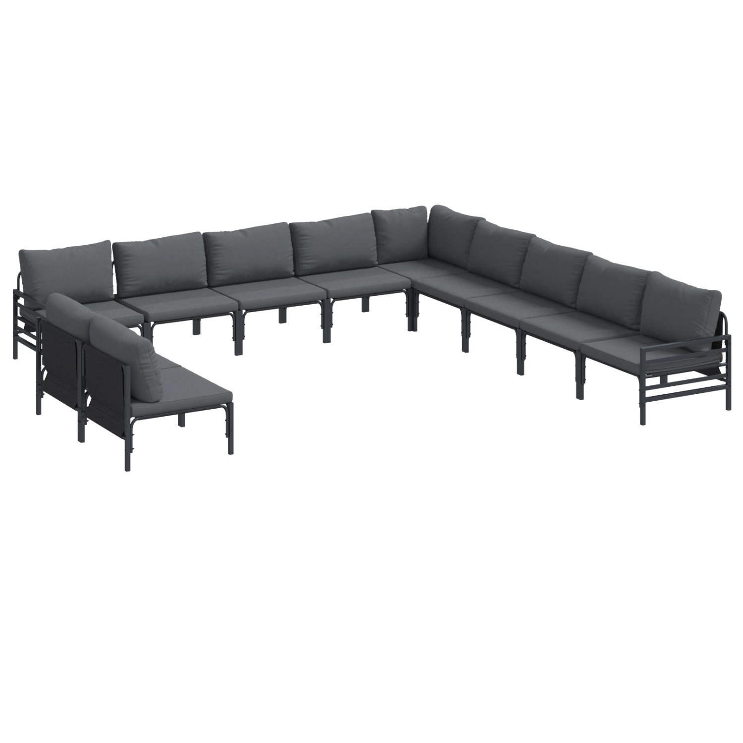 vidaXL Garten-Sofa-Set 11-Tlg Anthrazit Stahl 3379000 günstig online kaufen