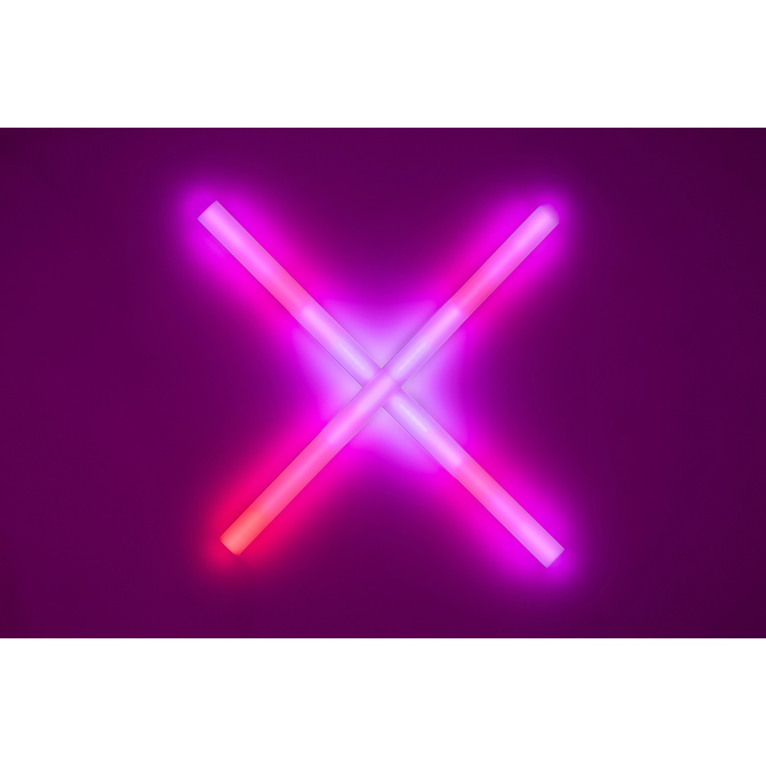 Trio LED Lichtsystem Lines Starter-Set, 5 weiße Leuchtelemente in X-Form, RGBW, smarte Steuerung.