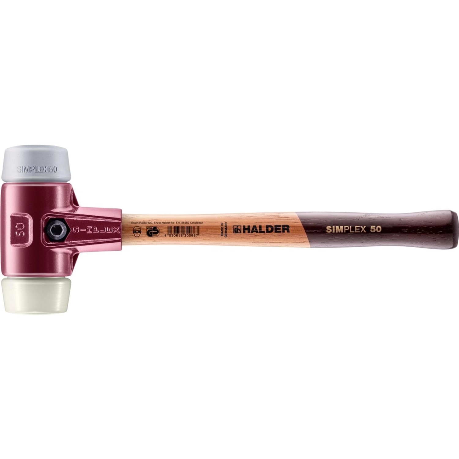 Halder Simplex Schonhammer Ø 50 mm TPE-mid Grau   Nylon mit Tempergussgehäu günstig online kaufen