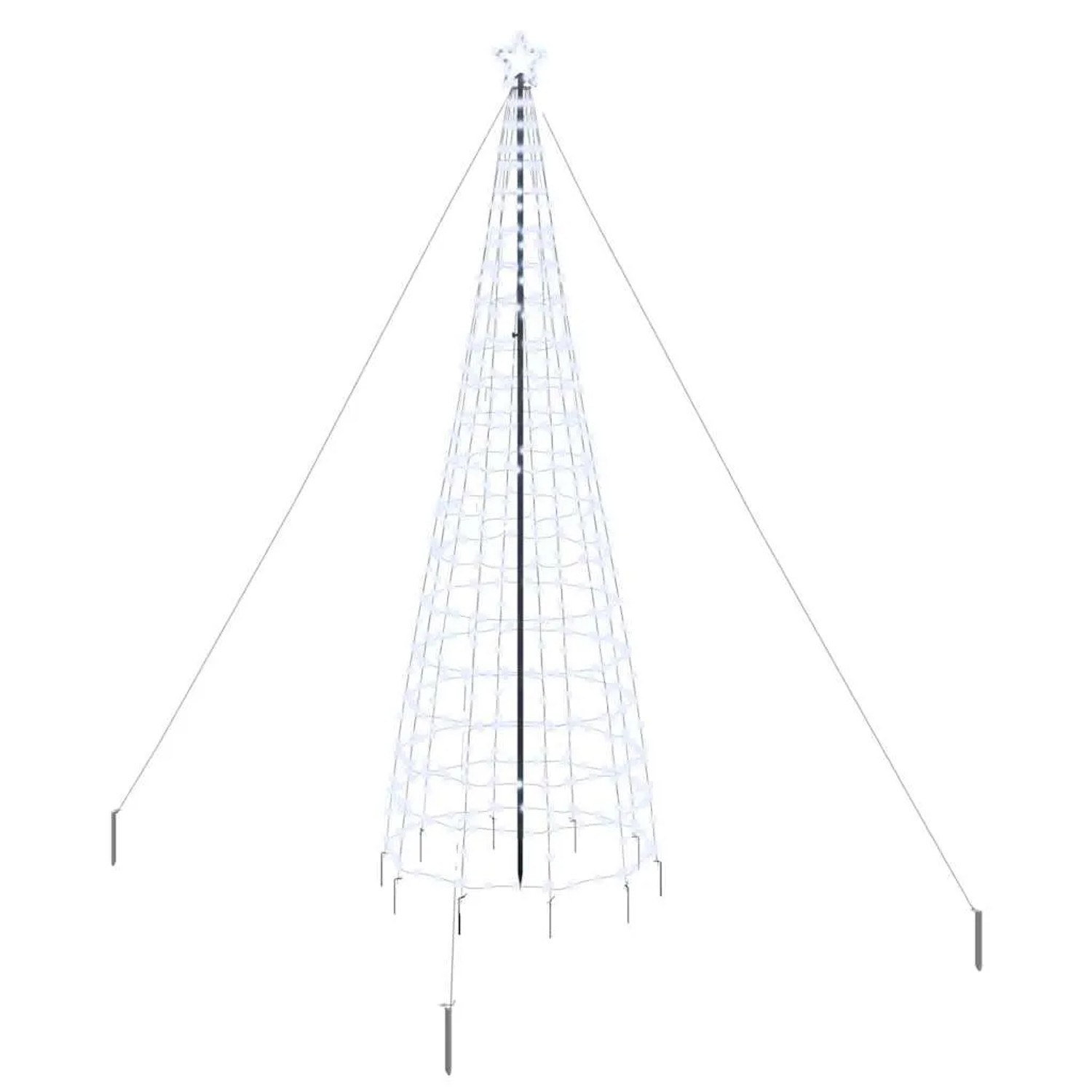 vidaXL LED Weihnachtsbaum mit Erdspießen Kaltweiß 400 cm Eisen 42018754