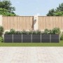 Anthrazitfarbenes furnicato Garten-Hochbeet aus verzinktem Stahl, 480x80x77 cm.