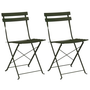 vidaXL Garten Klappstuhl 2 Stk Grün 42 x 46 x 82cm Stahl 42002955