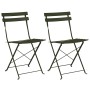 vidaXL Garten Klappstuhl 2 Stk Grün 42 x 46 x 82cm Stahl 42002955