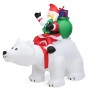 Aufblasbarer Costway Weihnachtsmann auf Eisbär, festliche Weihnachtsdekoration für den Außenbereich.