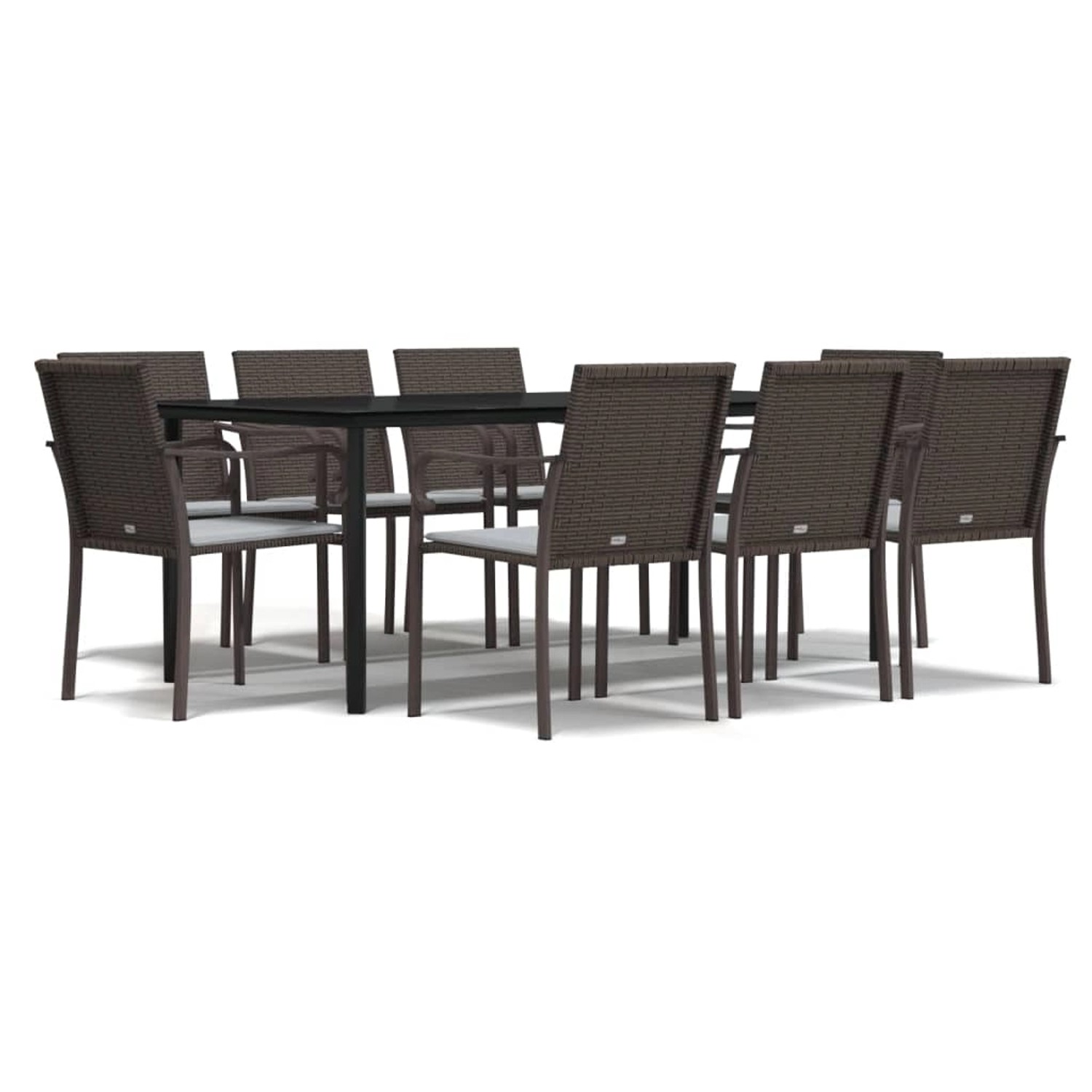 vidaXL 9-Tlg Garten-Essgruppe mit Kissen Poly Rattan und Stahl 3186966 günstig online kaufen