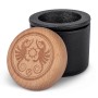 Petromax Handmörser aus Gusseisen (65 ml) mit Holzdeckel und Logo, ein Küchenhelfer für Gewürze.