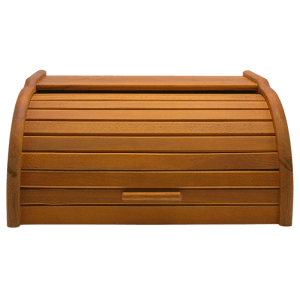 XL Brotkasten aus Buchenholz mit Rollfunktion, braun, 39x29x18 cm.