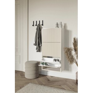 Selsey Schuhschrank Veldio Hängend mit Rillenfront Greige 50 cm