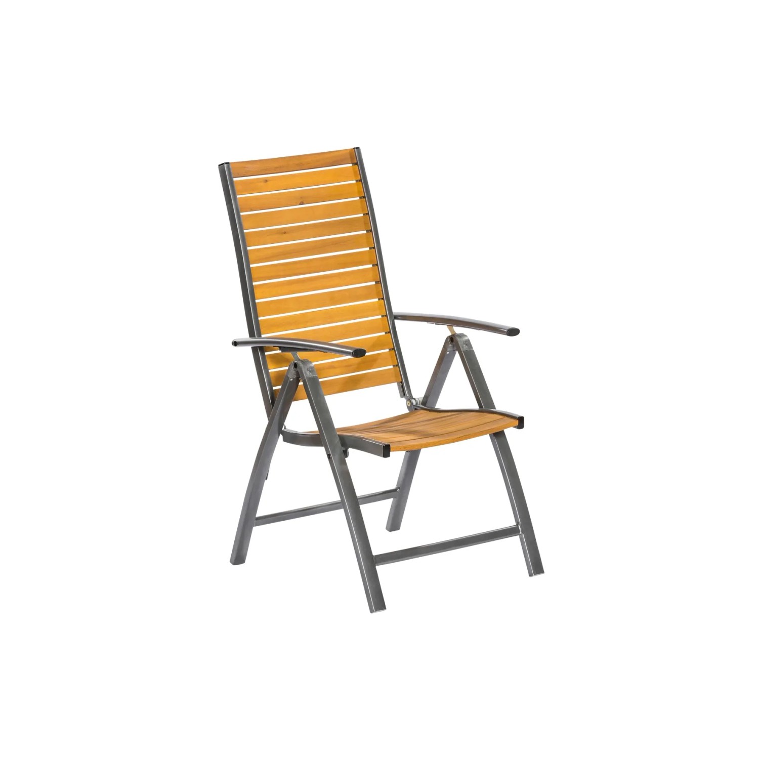 Merxx Santorin Klappsessel aus Akazienholz und Aluminium, Teil des 5-tlg. Gartenmöbel-Sets.