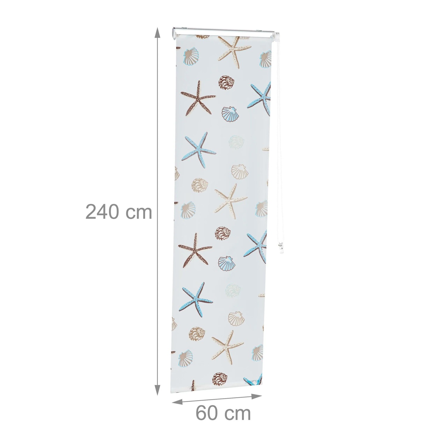 Relaxdays Duschrollo Kunststoff Aluminium Semitransparent Bedruckt Wasserabweisend Schnelltrocknend 60 cm x 240 cm 0,36 kg_4