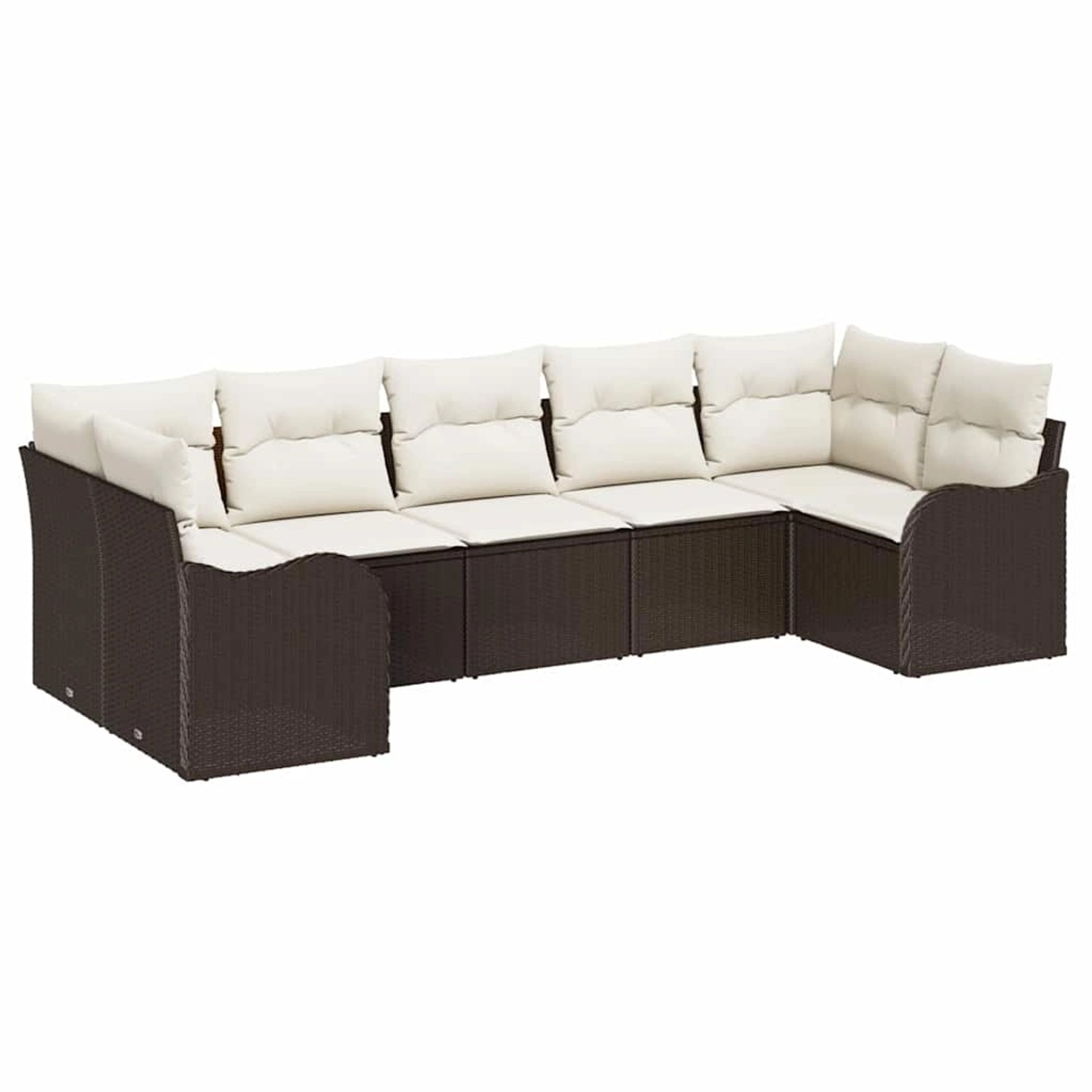 vidaXL Garten-Sofa-Set mit Kissen 7-Tlg Braun Poly Rattan 3345848 günstig online kaufen