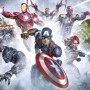 Komar Vlies Fototapete Marvel Avengers Strike mit Captain America, Hulk, Thor und Iron Man.