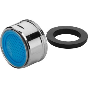 Verchromter Luftsprudler M28 mit Dichtung für Sanitärarmaturen.