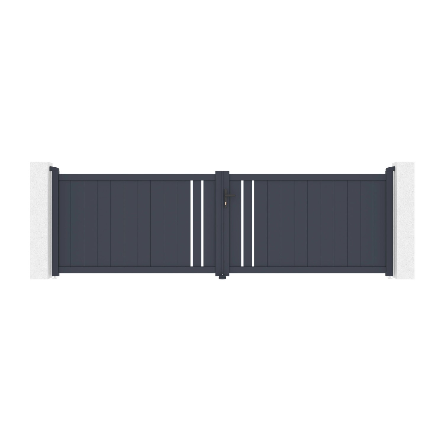 Casanoov Flügeltor 4M Giona H 120Cm Aluminium & 2 Eifel Pfosten 15X15Cm H 1 günstig online kaufen