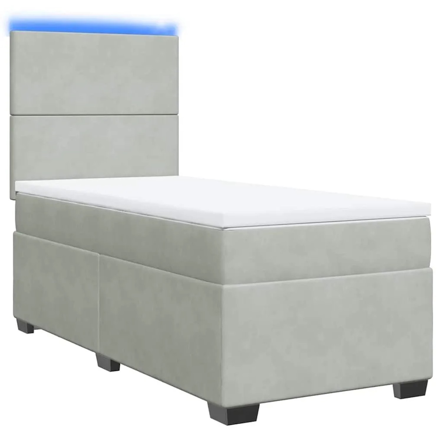 vidaXL Boxspringbett mit Matratze Hellgrau 80x200 cm Samt 3293056 günstig online kaufen