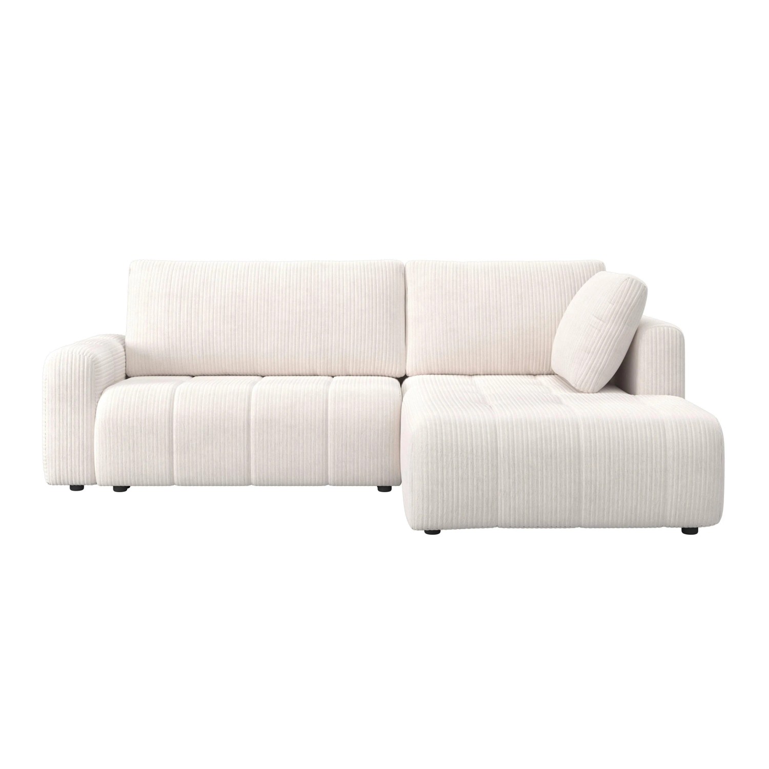 Bessagi Home Wohnlandschaft Gia Weiß Cord mit Schlaffunktion
