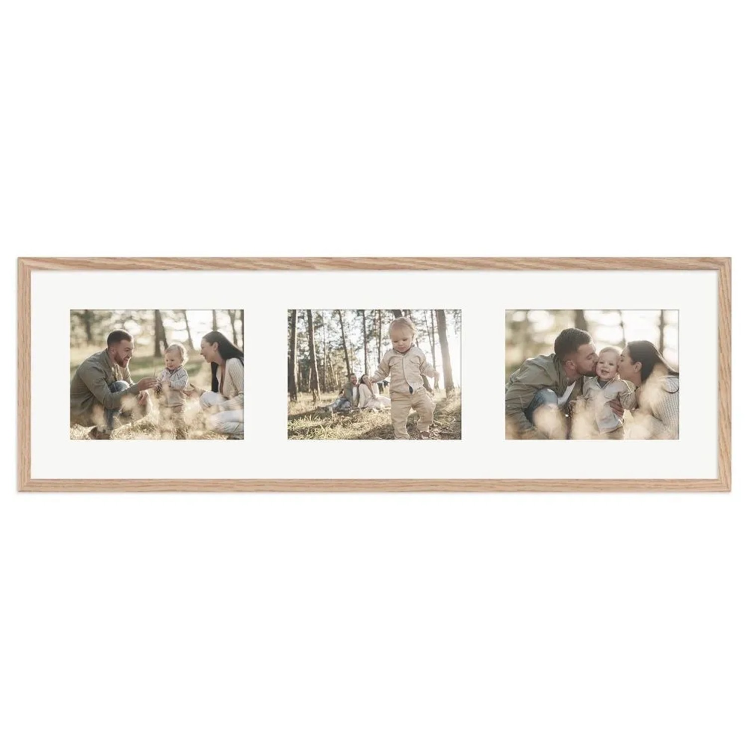 WANDStyle Galerierahmen G950 in Eiche 25 x 80 cm für 3 Bilder im Format 15 x 20 cm