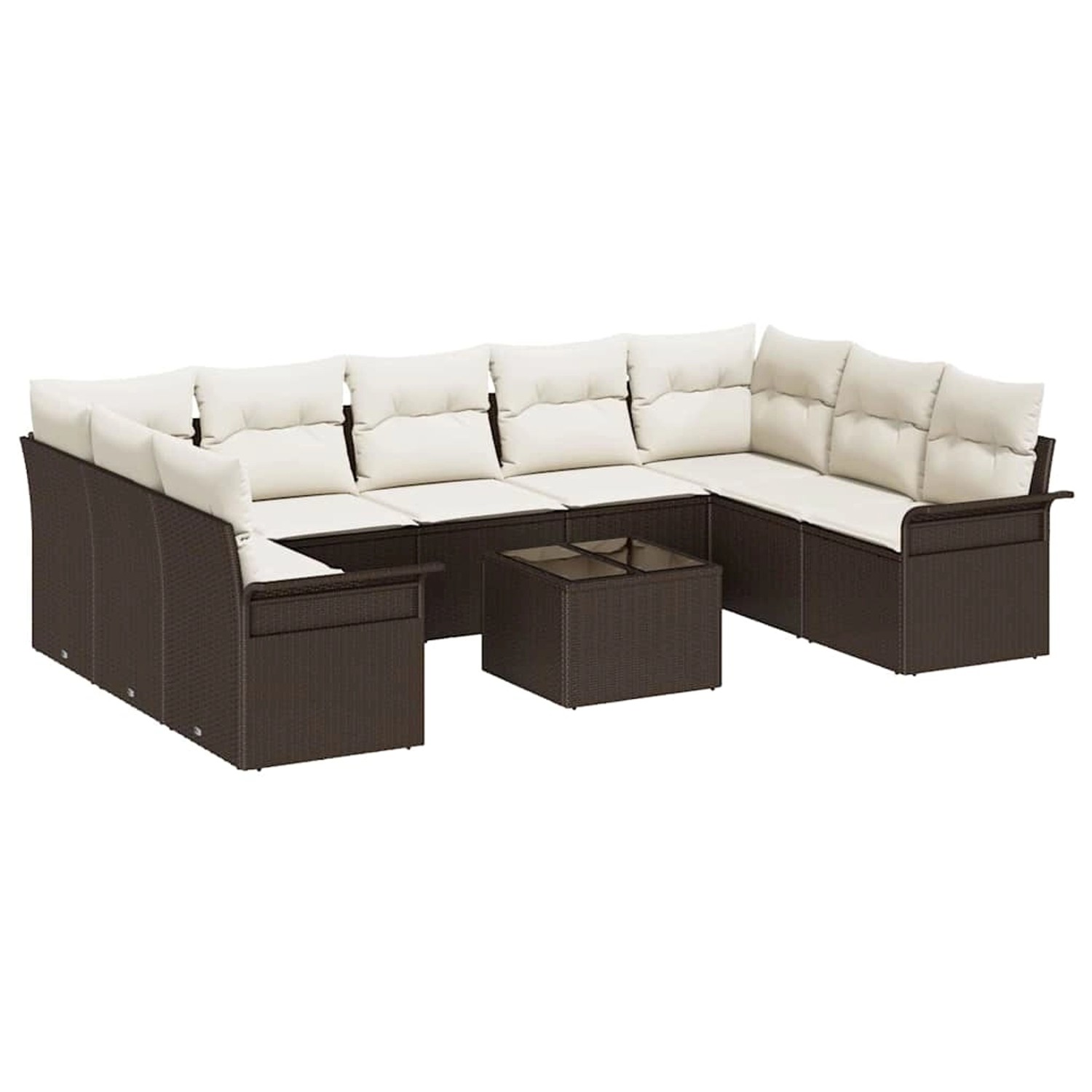 vidaXL Garten-Sofa-Set mit Kissen mit Speicher 10-Tlg Grau Poly Rattan 3354 günstig online kaufen