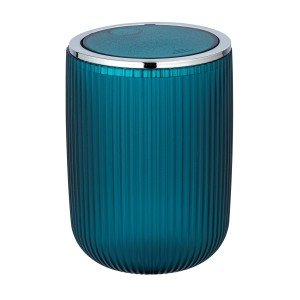 Wenko Kosmetikeimer Agropoli S Petrol, 2L, Kunststoff, mit Schwingdeckel