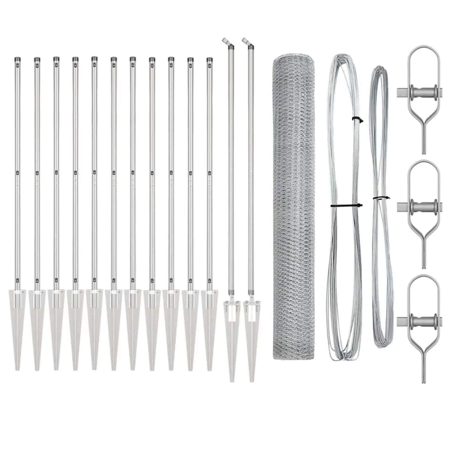 vidaXL Zaunpfosten Silber 25 x 1,2 m 13 mm Maschen Stahl 3353380 günstig online kaufen