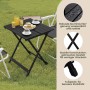 Schwarzer WOLTU Klapptisch aus Aluminium, ideal für Camping und Garten.