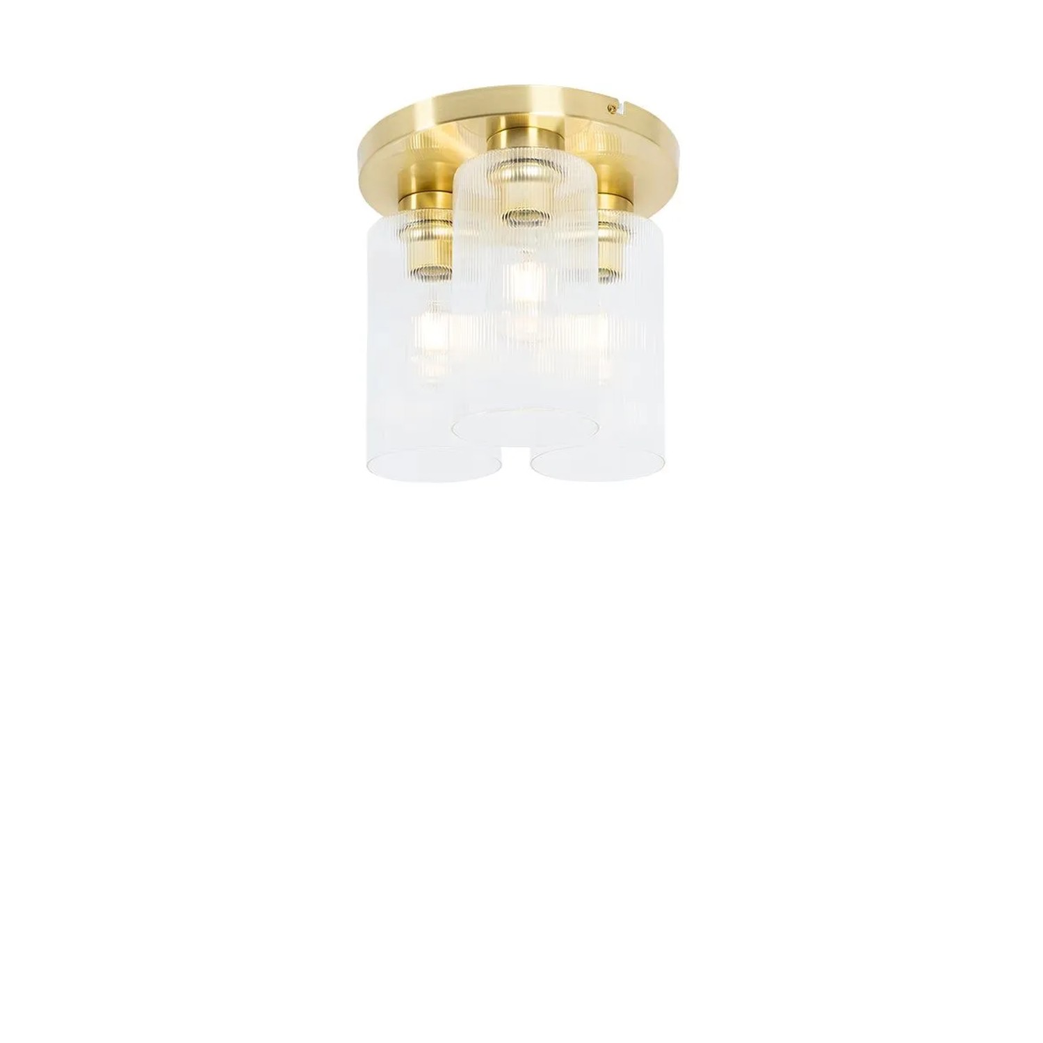 QAZQA Art-Deco-Deckenleuchte Gold mit Glas 3-flammig Laura