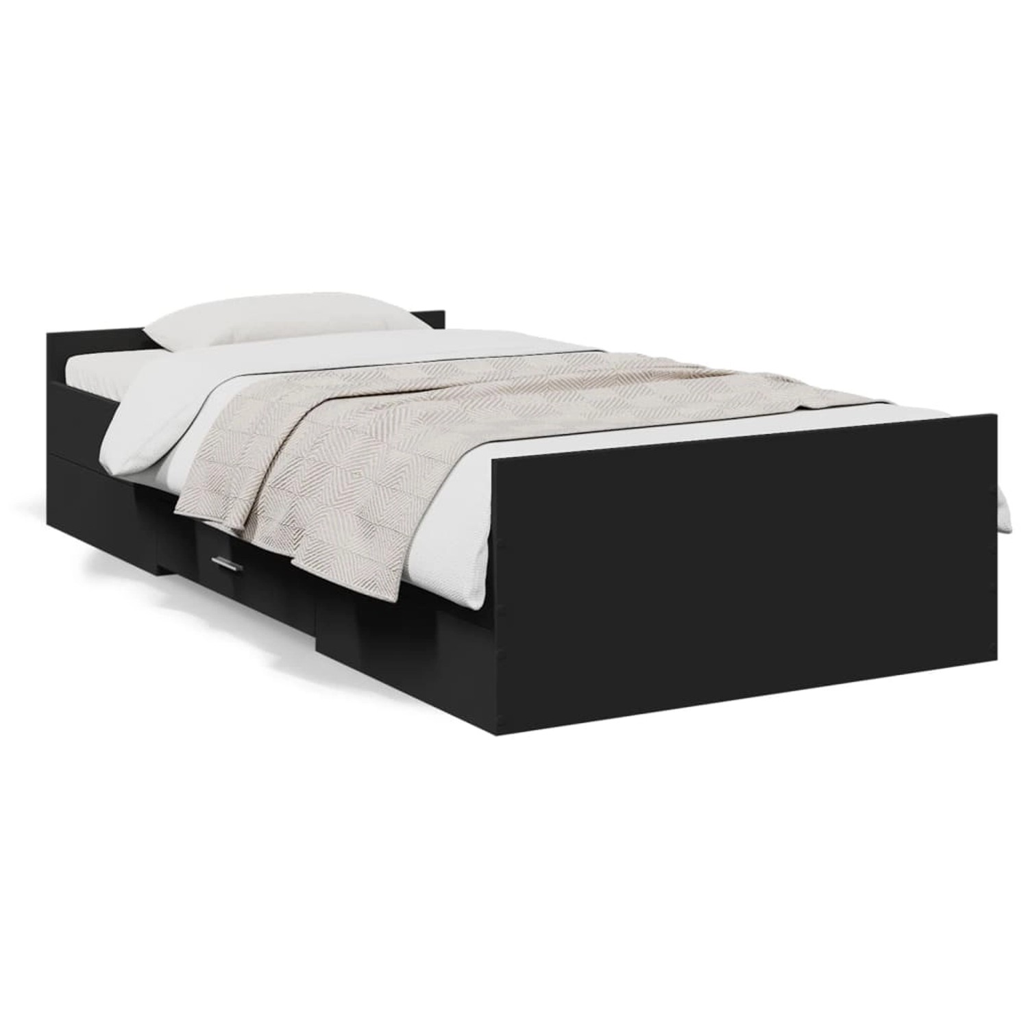 vidaXL Bettgestell mit Schubladen Schwarz 100x200 cm Holzwerkstoff 3280329 günstig online kaufen