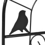 Detailaufnahme einer schwarzen Outsunny Rankhilfe aus Eisen mit Vogel-Dekor.