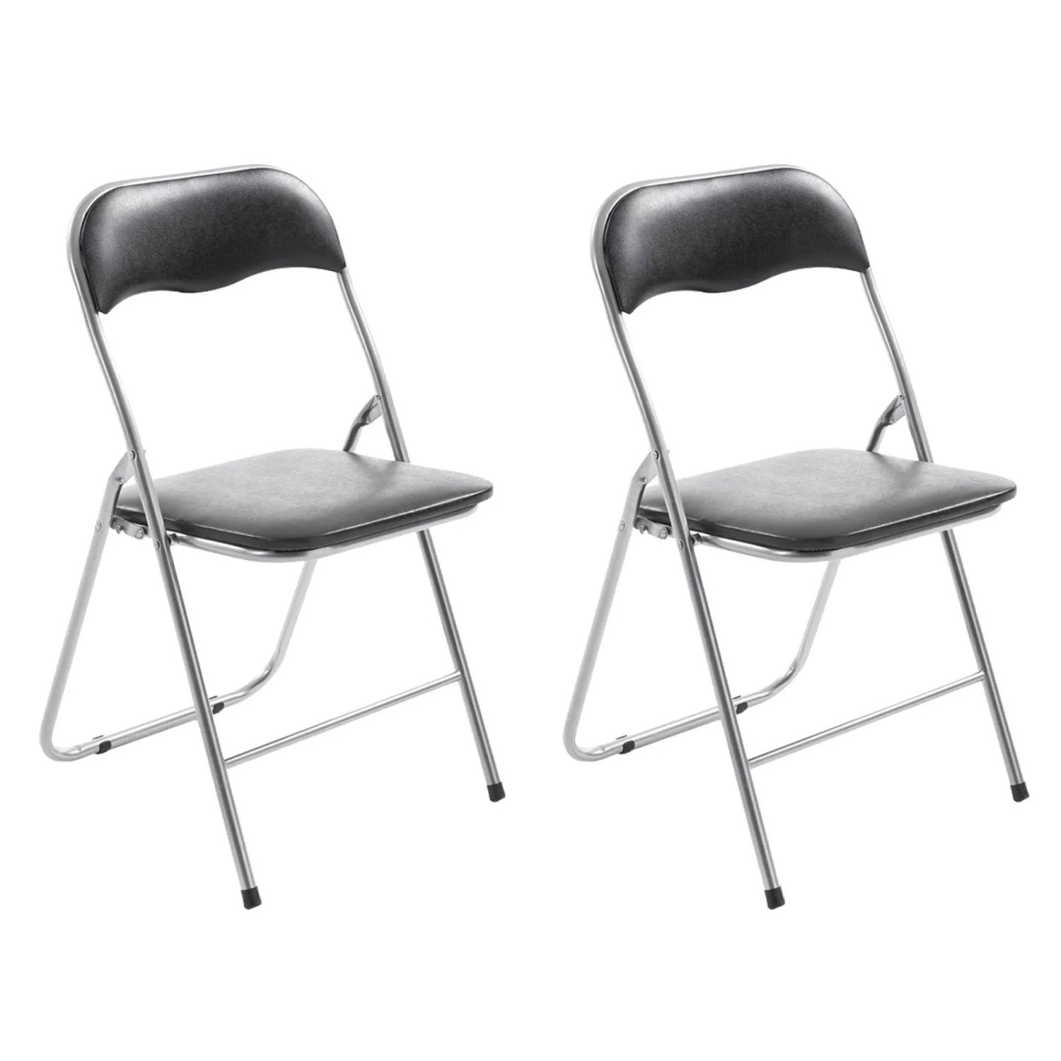 CLP 2er Set Klappstuhl Felix Schwarz/Silber