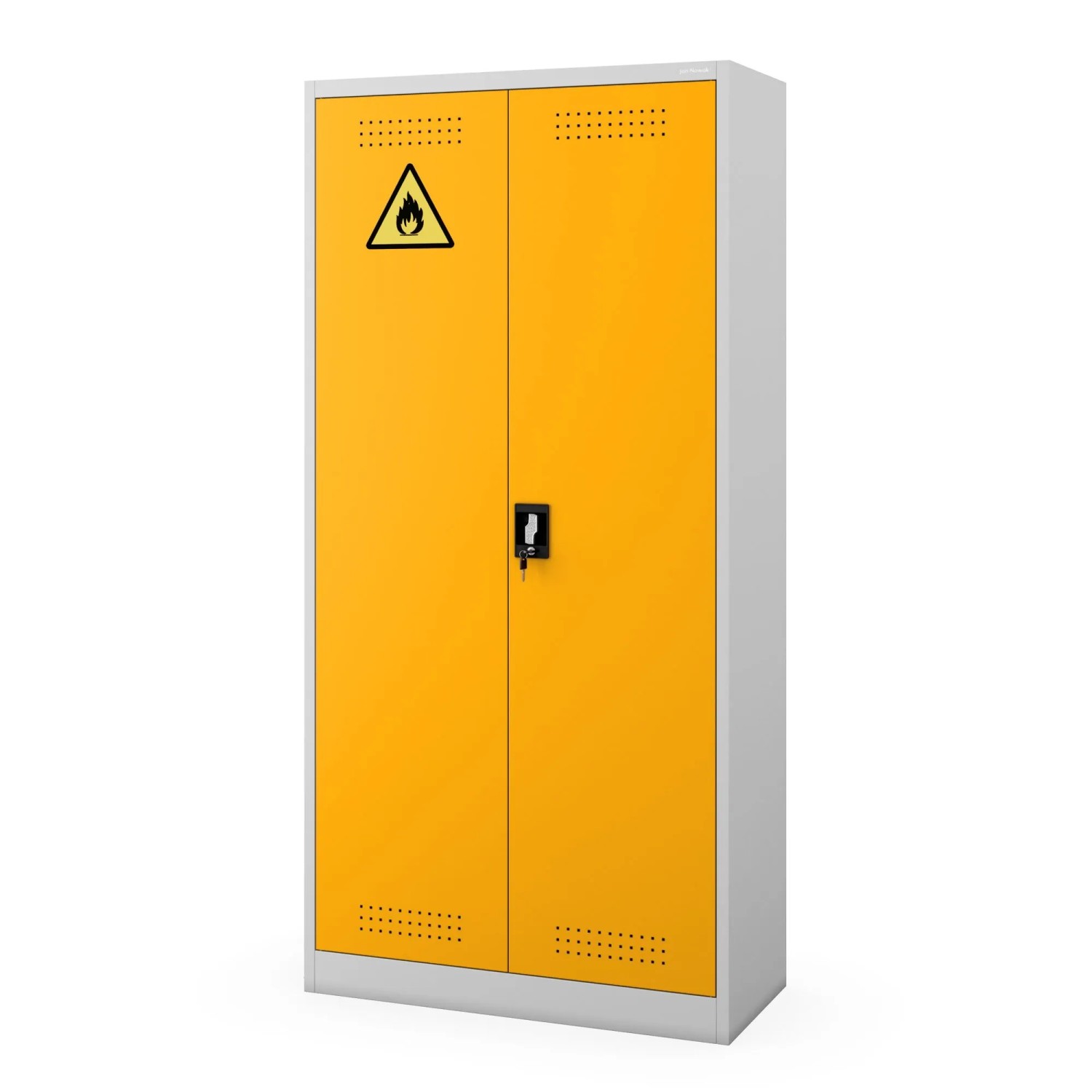 JAN NOWAK Chemikalienschrank MARIA 185x90x40 cm Grau-Gelb